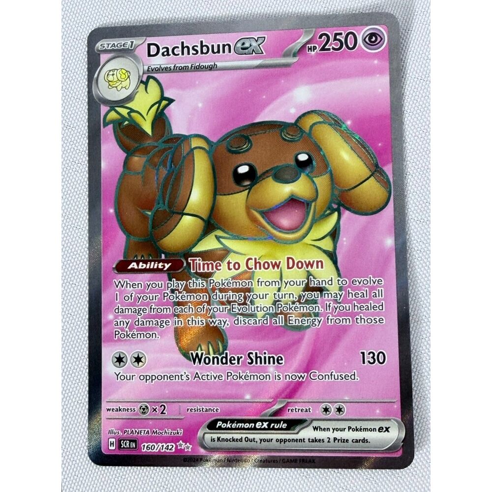Dachsbun ex 160/142 Sv07: Stellar Crown Holo Collect Pokémon Textured Art Card